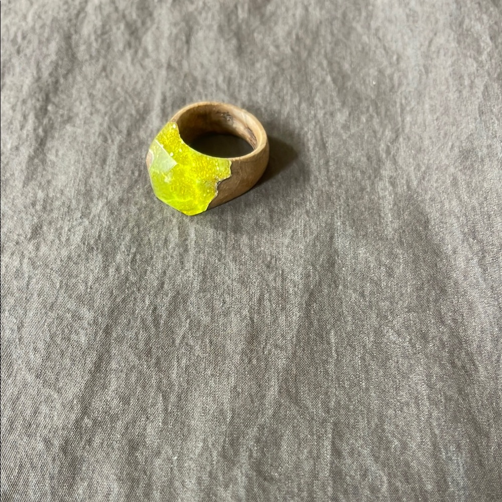 Unique Yellow Resin Ring - image 1